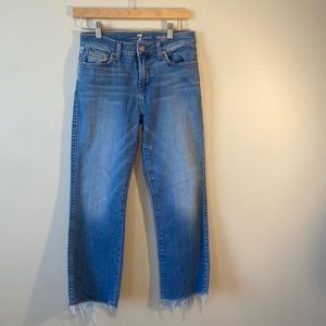 7 For All Mankind Cropped Boot Jeans distressed hem